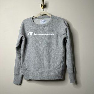 Champion Grey Y2K Logo Crewneck Pullover Women's Small